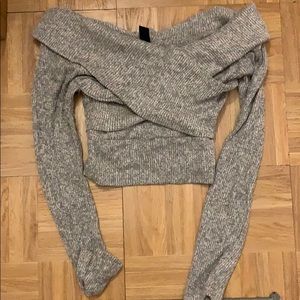 Cropped off the shoulder sweater